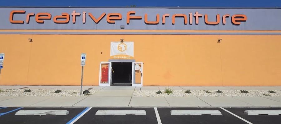 ABC Home Outlet storefront entrance and signage on US-46 in Fairfield, NJ